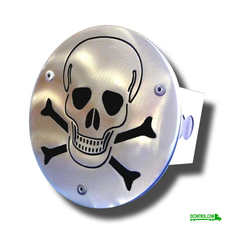 Automotive Gold Laser CUT Skull Brushed Stainless Steel Hitch Plug