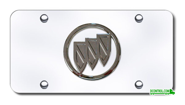 Automotive Gold 3D Chrome Buick Logo Stainless Steel License Plate